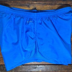 Nike Dri-Fit Modern Embossed Tempo  Royal Blue Running Shorts w/ Back Zip Pocket